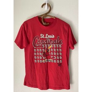 Vintage St Louis Cardinals Red TShirt Youth Childrens Size M Single-Stitch
